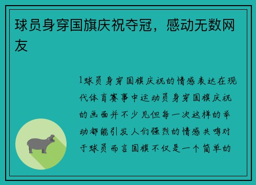 球员身穿国旗庆祝夺冠，感动无数网友